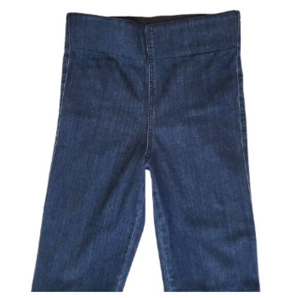 MUMU BLUE Pull-On Berkeley Bells Flare Bell Bottom Jeans Raw Hem - Women's M - Picture 5 of 7